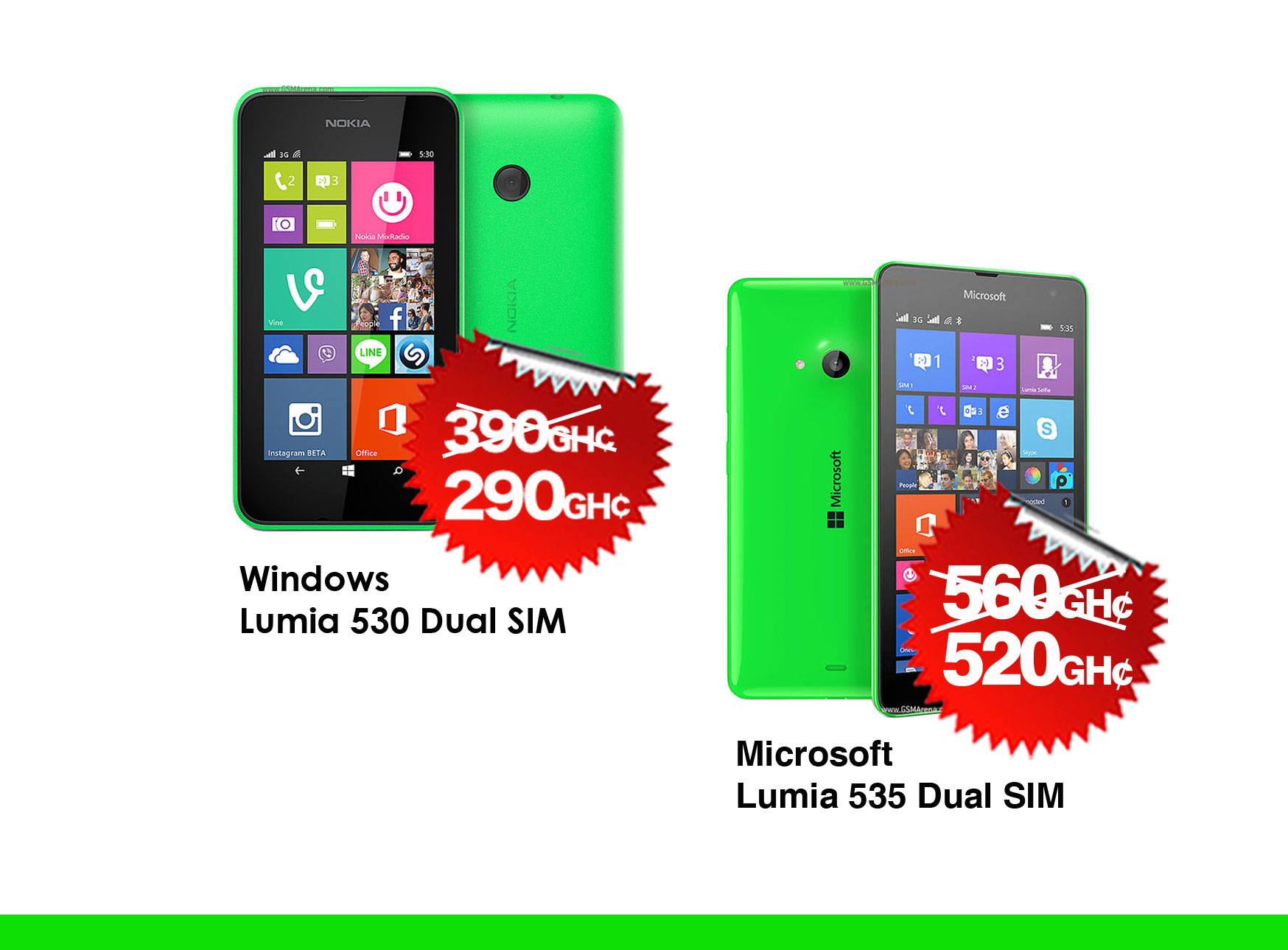 Microsoft Lumia 530 and 535 (Dual SIM) Easter Sales at Telefonika GH