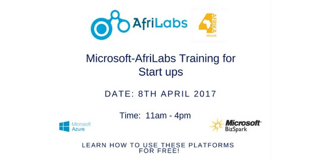 Register to Join the Microsoft-AfriLabs Training for Startups on Azure and BizSpark