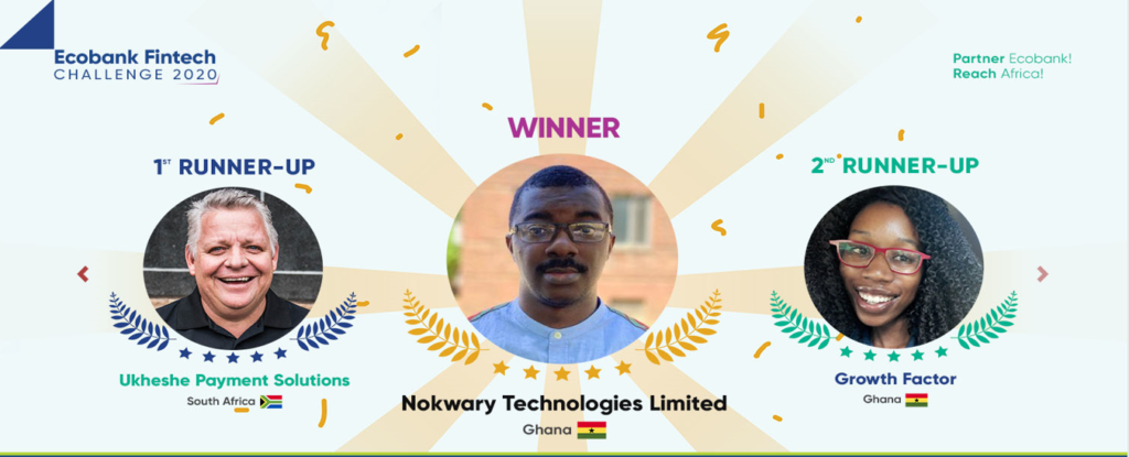 Ecobank Fintech Challenge 2020 Nokwary Technologies winners Ghana 
