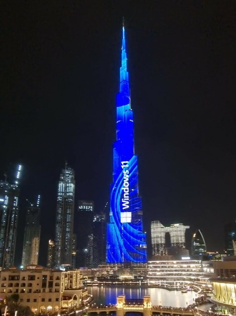 Burj Khalifa Windows 11 launch