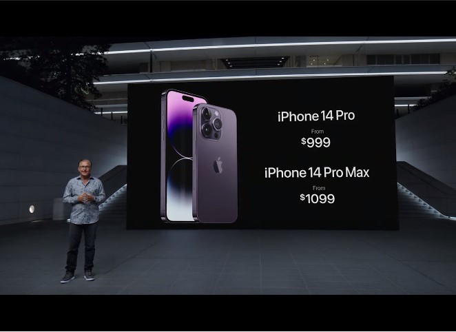 iphone 14 pro max prices shown on a screen