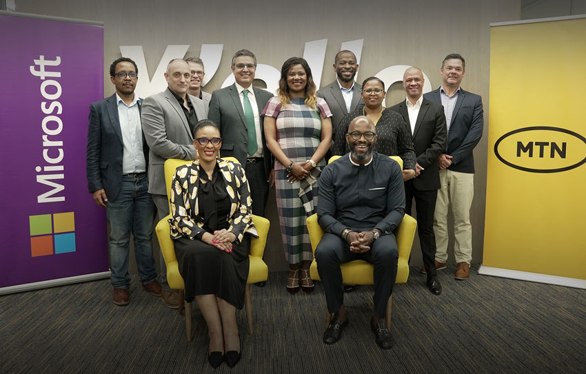 MTN Group and Microsoft South Africa leaders pose for a photo