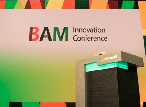 BAM Innovation Conference 2022 event podium Blacks at Microsoft event