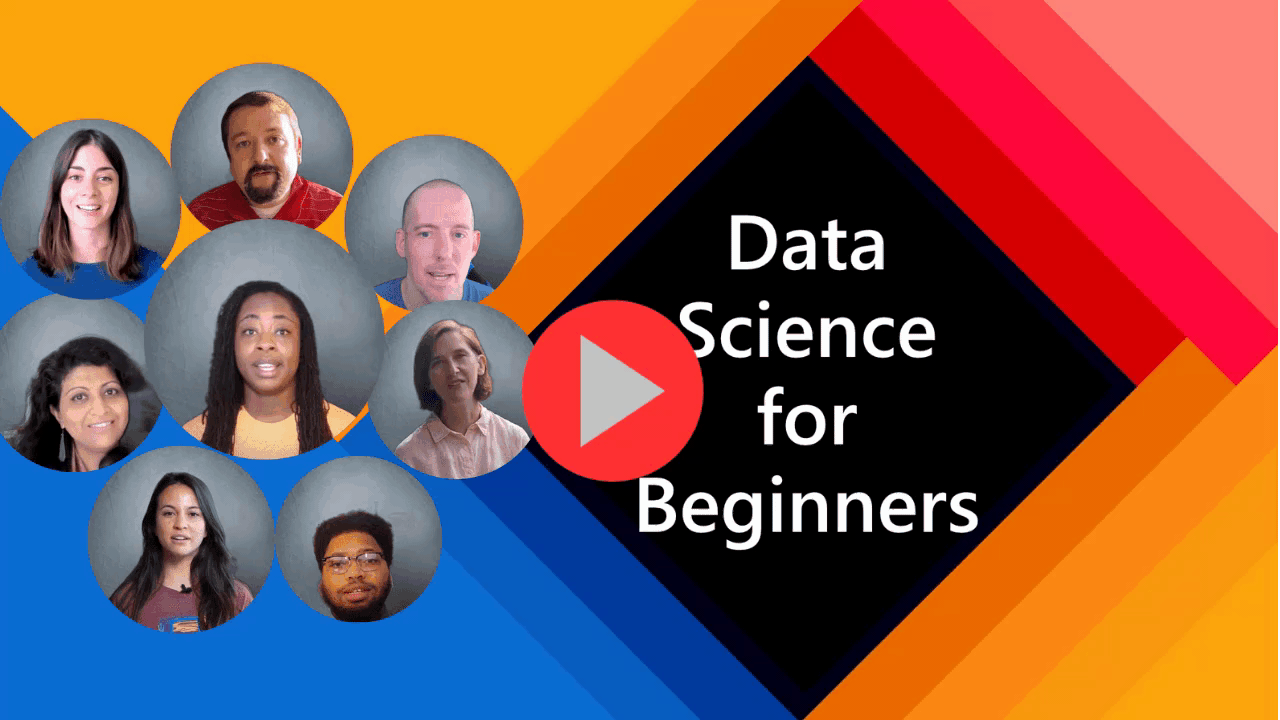 free Data Science course for beginners with images of Microsoft Azure Cloud Advocatesteaching the course