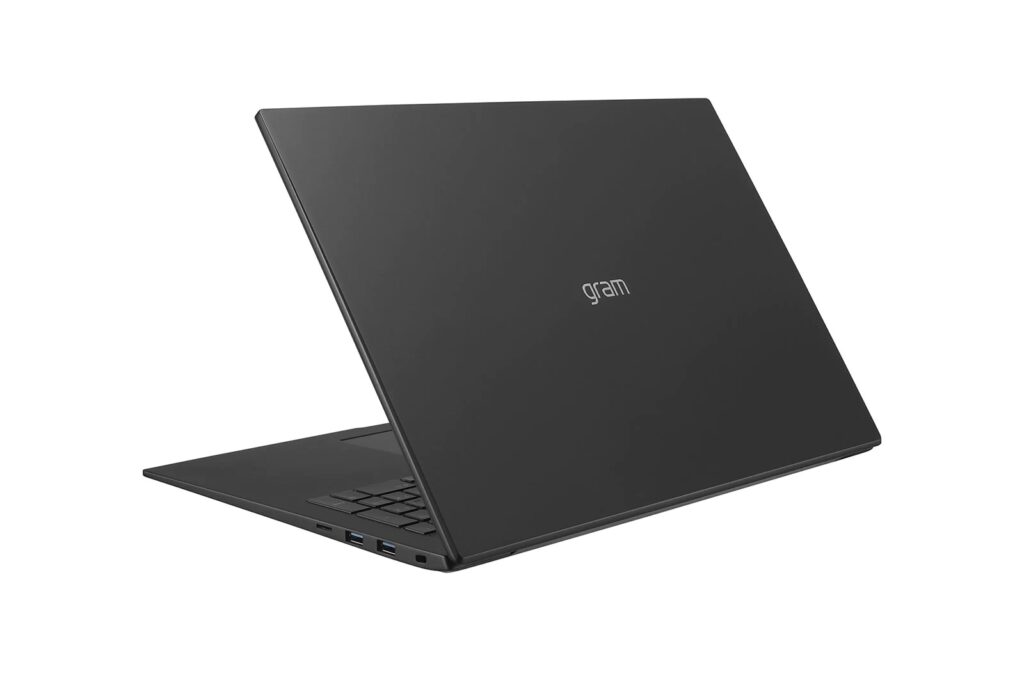 2023 gram laptop LG 17 inch shown in open style