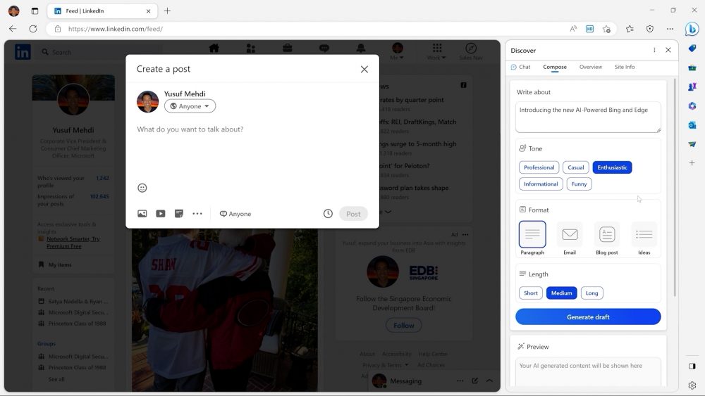 Here is how to get the new AI chat and compose features in Microsoft Edge